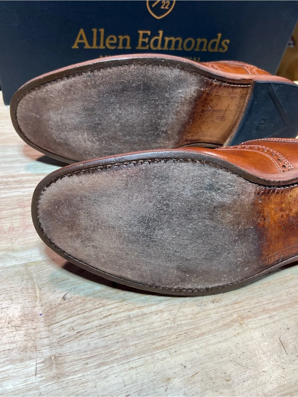 Allen Edmonds Elgin Men’s Leather Brogue Cap Toe Oxfords Sz 11D Made In USA 🇺🇸